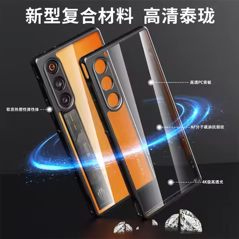 For Redmagic 10 Air Case Transparent Phone Back Cover For Nubia Red Magic 10 Air 5G Protect Shell Sh