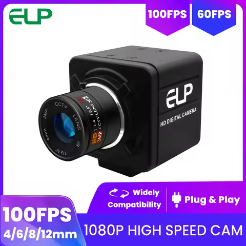 ELP 100FPS 60FPS 4/6/8/12mm USB Camera 1080P 4mm Wide angle OV2710 Mini Lightburn Webcam for Golf Sw