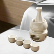 [xdnblun] Ceramic Sake Set Cups with Warmer, Sake Drinks Cup, Drinkware, Practical, Creative, Hot Dr