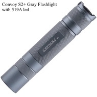 Original Convoy S2+ Gray Flashlight with 519A R9080 CRI LED Floodlight 5A 12 Groups Buck Camping Hik