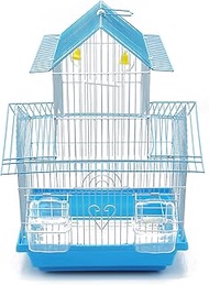 BPS Metal Bird Cage with Feeder Drinker Swing Jumping Bucket 2 Sizes M/L Random Colour (M: 30 x 23 x