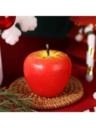 1個大號和1個中號蘋果形香薰蠟燭，模擬紅色水果形燭，是聖誕節、新年和生日的完美禮物