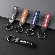 Leather Zinc Alloy Car Keychain Keyring For Mercedes Benz AMG W206 W204 W205 W212 W213 W221 W222 W22