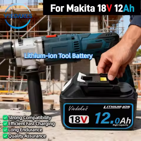 💯rechargeable 18V 8.0Ah 10.0Ah 12.0Ah replacement lithium ion battery, for Makita drill DDF487 DTW70