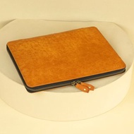 帶拉鍊的皮革筆記型電腦保護套，適用於 MacBook Air、HP Omnibook、Surface Pro