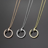 925 Silver Nails Full Diamond Necklace 925 Sterling Silver Necklace 18K Rose Gold Necklace