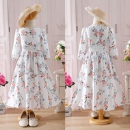 ML091 Jubah Kids Girl Dress 4Y-14Y Floral Print Jubah Budak Perempuan Kanak Kanak Jubah Long sleeve 