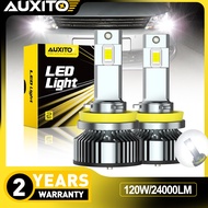 AUXITO 2PCS Y19 120W 24000LM H11 9005 HB3 Car LED Headlight Brightest HIR2 Car Headlamp Bulb 6500K W