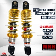 Aerox V1 V2 Nmax V1 V2 Nouvo MHR GOLD  2 pcs Set Rear Shock 270mm Lowered Style PLug and