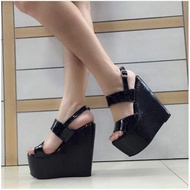 Wedges Ks.2355 15cm Glossy Wedges/ 15cm High Heels Wedges Shoes Women