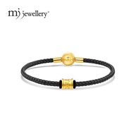 MJ Jewellery THE Mix Collection 999.9/24K Pure Gold Six Word Mantra Charm Steel Wire Set L11-B603