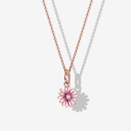 Pandora_เงิน925 สร้อยคอ สร้อยคอพร้อมจี้ ส้อยคอแฟชั่น Pandora_Pink Daisy Necklace ของขวัญสำหรับคนพิเศษ ของแท้