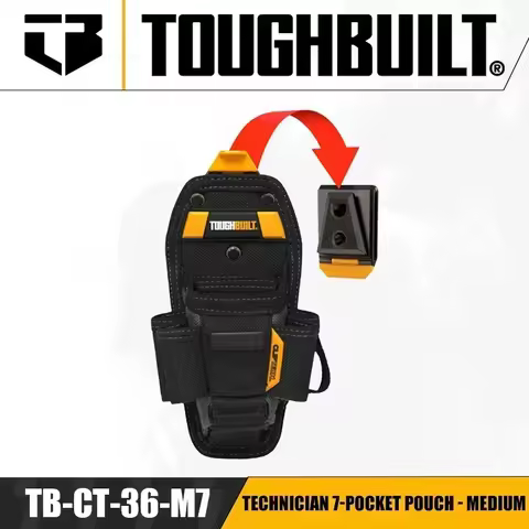 TOUGHBUILT TB-CT-36-M7/TB-CT-36-L7 Technician 7-Pocket Pouch - Medium/Large Tool Organizer Belt Pouc