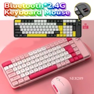 Switchable Bluetooth 2.4G Keyboard Mouse , Silent Mouse Soft Click Keyboard