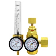 Gas Regulator Flowmeter MIG Welding Dual-Stage Decompression 0-25 Mpa CGA-320 7/8-14VNF Adapter