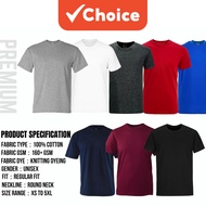Plain Tshirt 100% Cotton Round Neck Plain Tee Baju Kosong Unisex Best Ever T-Shirt