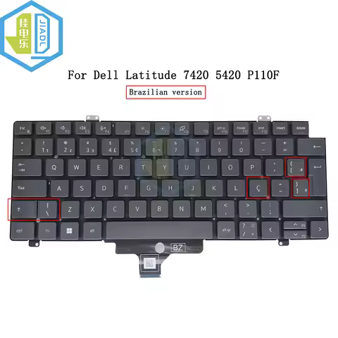 BR Brazilian Keyboard For Dell Latitude 7420 7520 5420 0K5XT4 0HJ0JN Replacement Keyboards K5XT4 HJ0