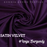 Bahan Kain Brukat Tile Bordir Motif Etnik Sumba Salur Daun warna BURGUNDY