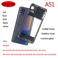 Original A51 For Samsung Galaxy A51 2020 A515F Battery Case Housing Chassis Middle Frame Back Cover 