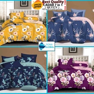 CADAR CORAK 7 IN 1 QUEEN DUA TONE COTTON BEDSHEET COMFORTER queen TOTO |cadar murah|cader | toto