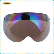 [tdraoylp] Motorbike Motor Helmets 3/4 Face 3 Snap Dual Visor Shield with Mirror Shield