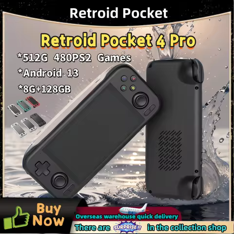 Retroid Pocket 4 Pro Handheld Game Console 4.7 Inch Touch Screen 8G+128GB Android 13 Bluetooth 5.2 5