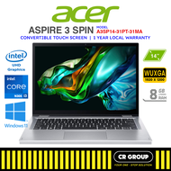 Acer Aspire 3 A3SP14-31PT-31MA - Intel Core i3-N305 - Intel UHD Graphics - 8GB RAM - 512GB SSD (1Yr Agent)