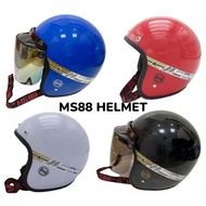 TOPI MS88 HELMET VISOR BOGO 3 Button Sing Malam Visor Bikko Crystal NET 15X15 MITRA RED BLUE BLACK