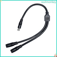 WU 40cm 15 75inch DC8020 1 Male to Two Female Power Cord Copper Connecting Wire 2-In-1 Charging Cabl