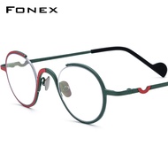 FONEX Titanium กรอบแว่นตาผู้ชาย Vintage รอบสายตาสั้นแว่นตาผู้หญิง2022ใหม่ Titan Retro แว่นตา F85745