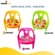 Kursi Anak Mini Love Karakter - ZLG / Kursi Plastik Kecil / Kursi Paud