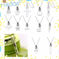 HLAR Glass Bottle Necklace, Fillable Ashes Holder Wishing Bottle, DIY Keepsake with Chain Memorial N