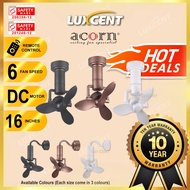 Acorn Corner DC-360 16 Inches 3 Blades Remote Control DC Motor 6 Speed Ceiling/Corner/Wall Fan | Kipas Angin Siling 风扇