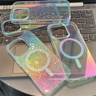 Acrylic Magic Color Plated Magnetic Case Suitable For iPhone 16 15 14 13 12 Pro Max i15 i16 16pro Ph