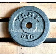 YORK 5kg Cast Iron (Hammer tone) Weight Plate 5kg