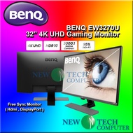 BenQ EW3270U 32 Inch 4K UHD 3840 x 2160 HDR Monitor FreeSync Eye-Care, Anti-Glare Brightness Intelli