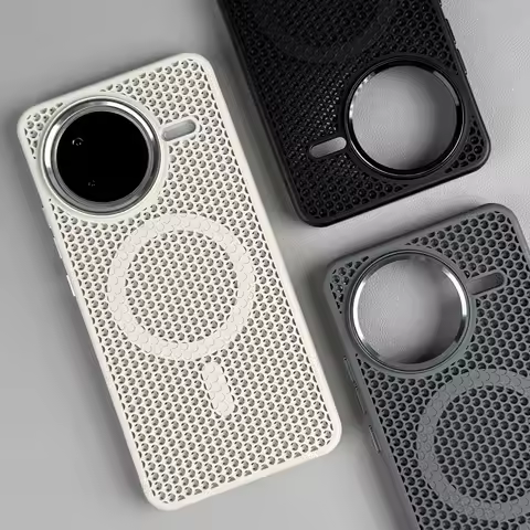 For Xiaomi Poco F7 Pro F7 Ultra Case Heat Dissipation Breathable Metal Lens Frame Magnetic Back Cove