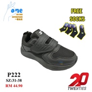 Kasut Sekolah Hitam Black School Shoes TWENTIES P222