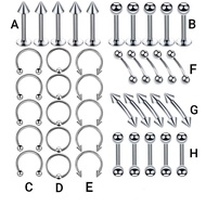 1PCS / 5PCS Piercing Earring Standard Barbell Labret Eyes Septum Helix Tragus Stainless Steel Stainl