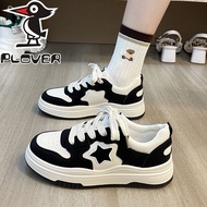 PLOVER White Casual Sports Sneakers - Trendy Spring Design
