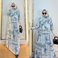 Gamis syari set Jilbab 2023 bahan ceruty printing