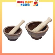 Yein Korea Mortar and Pestle Set Korean Yeoju Ceramic Pill Grinder for Herbs, Garlic, Walnut, Spices Small, Medium