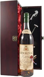 Marquis de Montdidier Vintage Armagnac 1943 (70cl) in a silk lined wooden box with four wine accesso