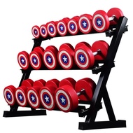 PREMIUM Dumbbell Barbell Captain America Fixed Dumbbell Original Import RETAIL (2.5 kg - 12.5 kg)