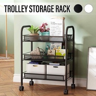 Kitchen Trolley 3 Layers Living Room Office Cart Rolling Storage Rack Workshop Trolley Cart Wheel