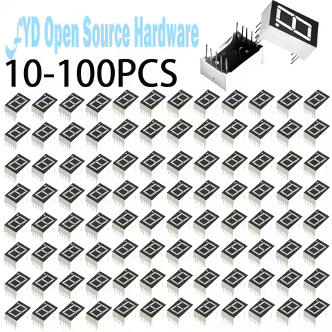 10-100PCS 0.56inches 7 Segment 1 Digital LED Display Super Red Common Cathode ANODE DIP10