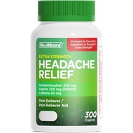 ValuMeds Extra-Strength Headache & Migraine Relief | Acetaminophen, Aspirin (NSAID) 250mg, Caffeine 