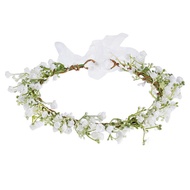 Artificial Garland Headband Flower Garland Flower Crown Halo Headdress Bohemian Ribbon Wedding Party