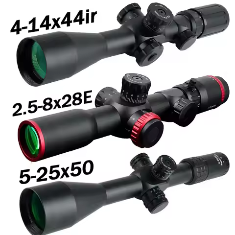 4-14X44IR FFP High-quality Scopes FFP 2.5-8x28 Tri-Illuminated Color Crosshair Reticle Sight 5-25x50