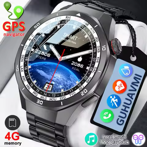 2025 New 4G Memory Smart Watch AMOLED HD Always Display The Time Bluetooth Call GPS Sport Smart Watc